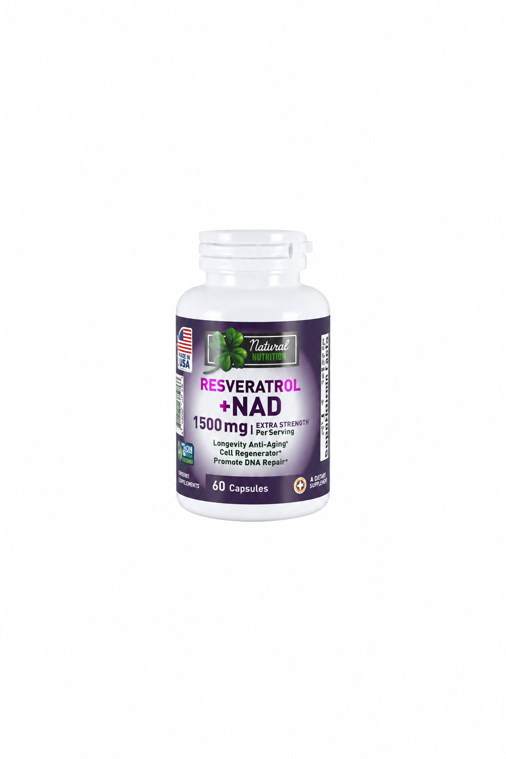 Resveratrol + NAD 1500MG 60CAPS Resveratrol + NAD 1500MG 60CAPS - Image 1